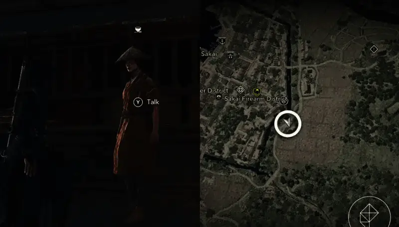 摄津堺市东部第一个食品摊贩的位置