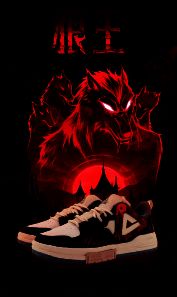 狼王形象的狼人杀定制鞋细节图