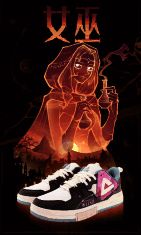 女巫形象的狼人杀定制鞋细节图