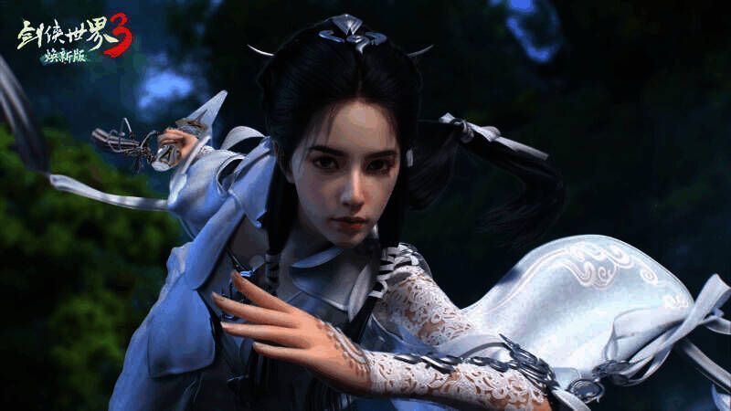 古墓弟子使用绸剑战斗画面