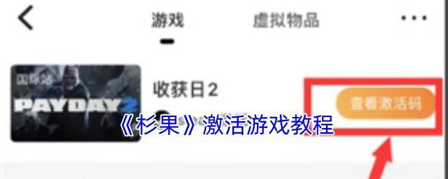 杉果游戏激活相关页面示例图