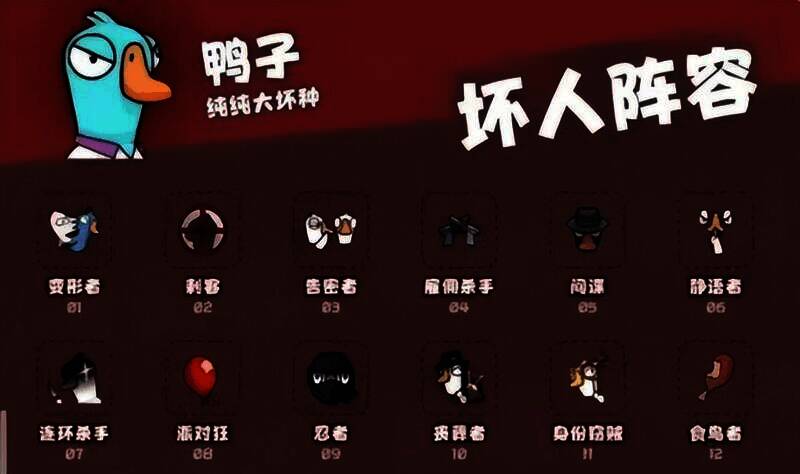 坏人阵容角色展示