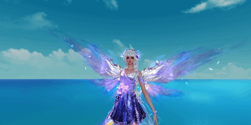 云垂幽羽·粉羽翼正面展示图