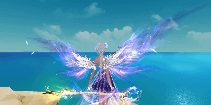 云垂幽羽·粉羽翼侧面展示图