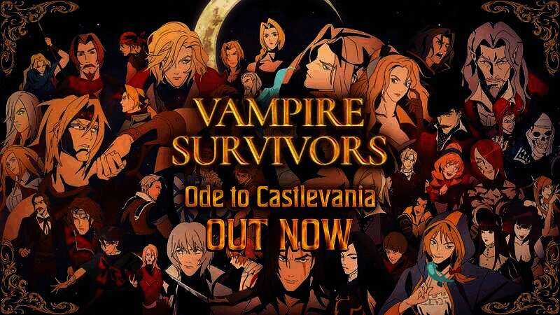 《吸血鬼幸存者》“恶魔城颂歌”DLC宣传图