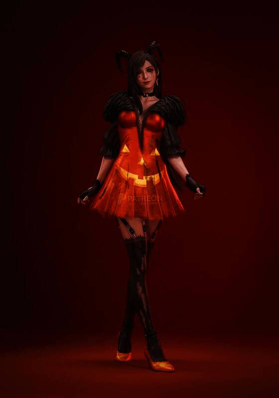 《最终幻想7》蒂法爱丽丝尤菲万圣节3D美图