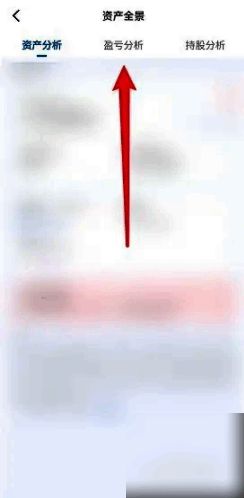 点击盈亏分析按钮的页面截图