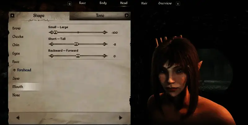 木精灵前额捏脸参考图