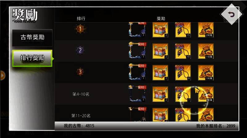 排名奖励展示图