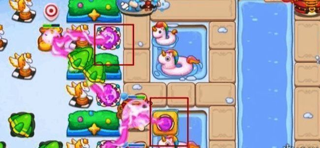 左上方和下方水池摆放魔法球图片