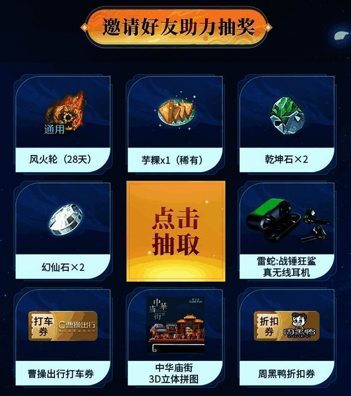 丰富实物大奖展示画面