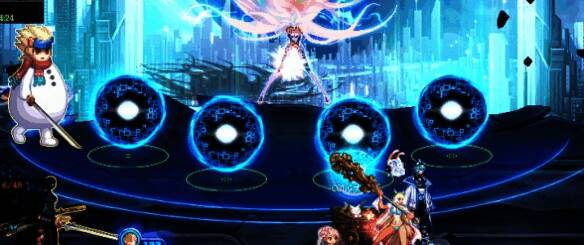 冰场地大机制2蓝色攻击圈和球的画面