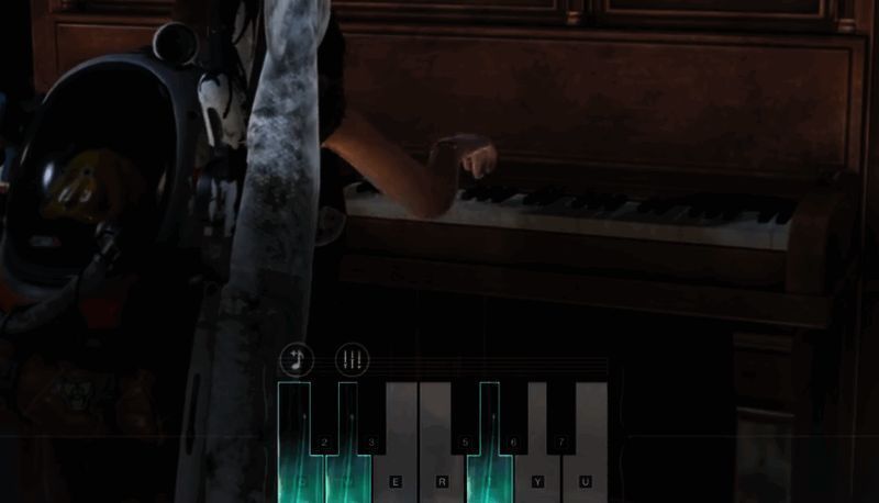 《七日世界》玩家弹奏钢琴画面