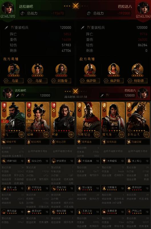 张飞反击枪主T版与指挥枪对战战报图片