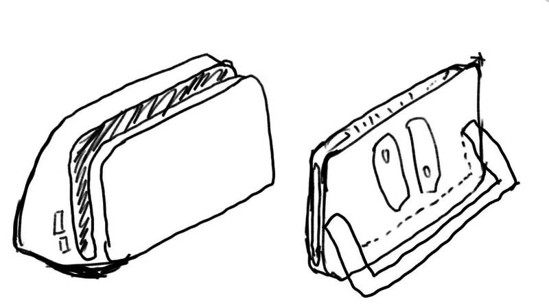 Switch2游戏机及其底座设计草图