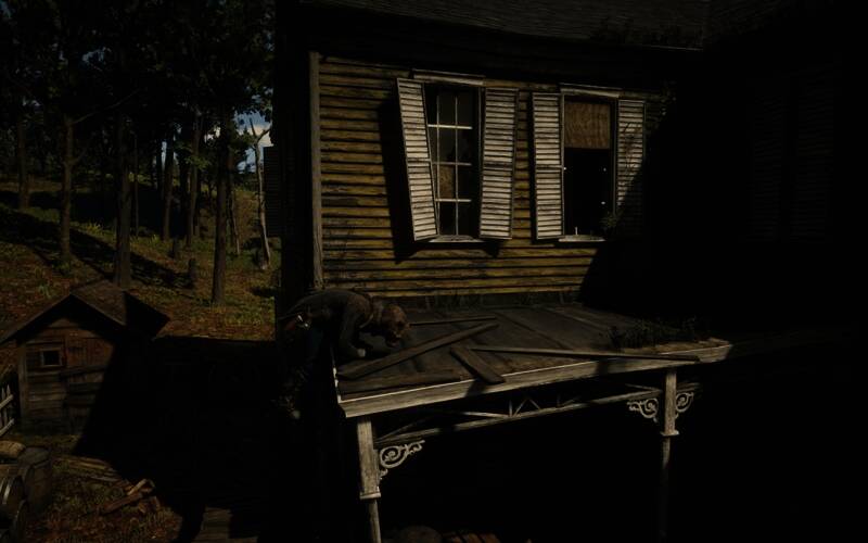 荒野大镖客2恐怖人体改造试验彩蛋从2楼窗户进入示意