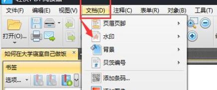 文档选项下拉框中水印选项相关图片