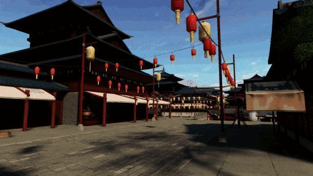 刀刀江湖主城夜晚升级后画面