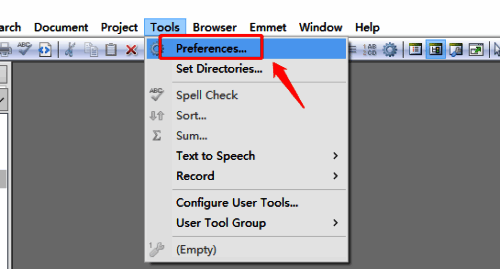 点击preferences选项的界面图片