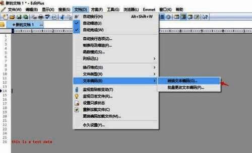 选择转换文本编码的界面图片