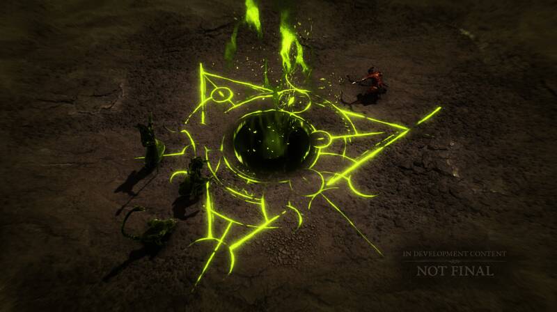 幻影入侵事件场景截图，主角与绿色眼睛标记的幻影怪物激烈交战