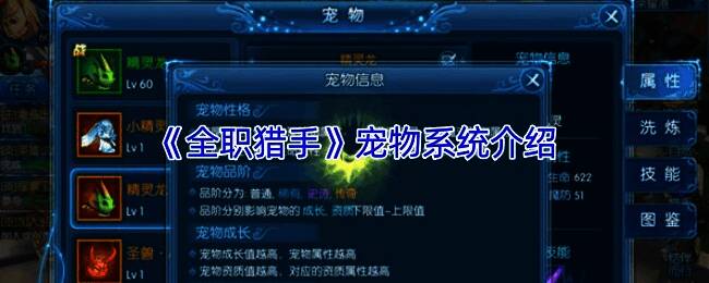 《全职猎手》宠物形象展示，展示宠物外观设计与战斗姿态