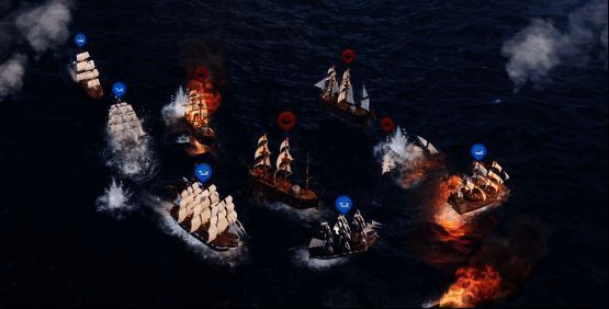 游戏中风帆战舰航行于广阔海域,象征着人类探索海洋的勇气