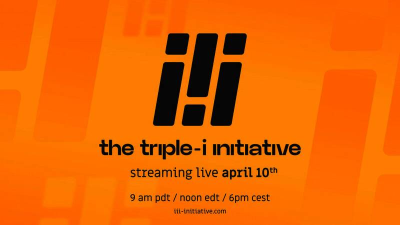 3i计划展示会现场盛况，屏幕上播放着游戏宣传片，观众席座无虚席