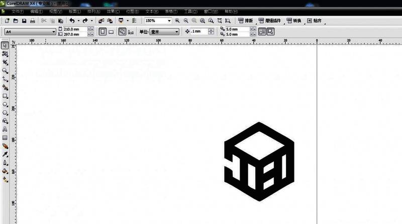 CorelDRAW工具栏中的形状工具组被选中,鼠标悬停在变换工具上
