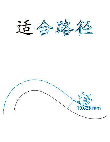 文字沿曲线排列示例图，展示艺术字排列效果
