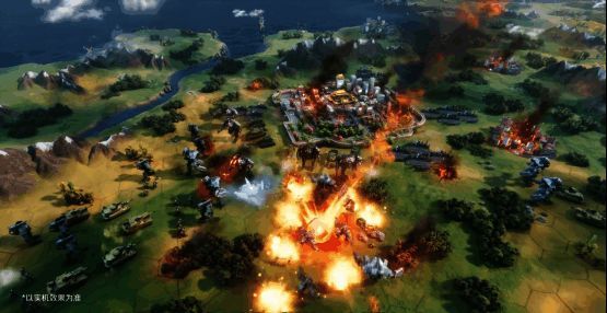 陨石从天而降，砸向战场中心，周围五格范围瞬间陷入火海