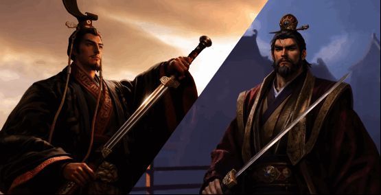 刘秀身披战袍手持长剑，身后是燃烧的战场与坠落的陨石