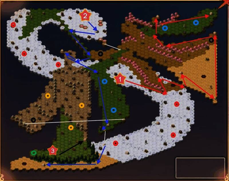 展示了老区玩家在地图左侧集中探索的路线图