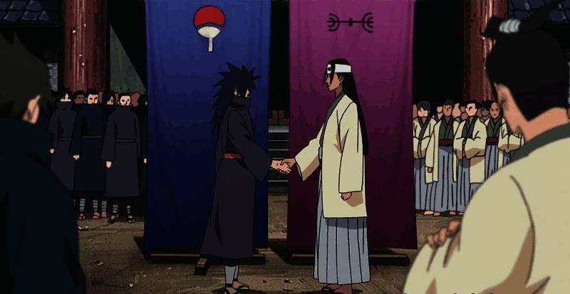 千手柱间身着和服，手持木遁技能特效