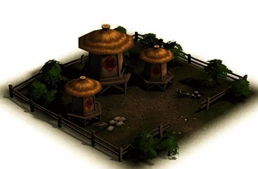 粮仓据点展示补给与断粮两种不同状态下的增益/减益效果