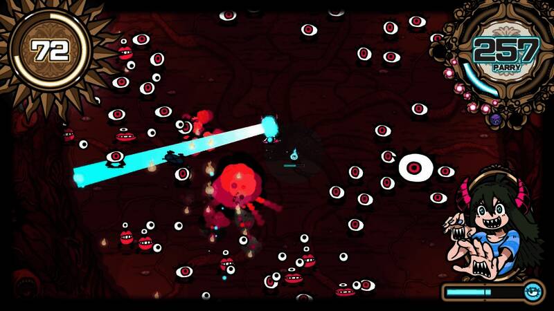 主角“灵魂”与搭档“本能酱”合作战斗画面