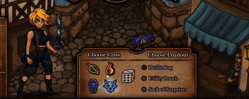 《背包乱斗:福西法的宝藏》中狂战士角色挥舞战斧,战斗场面激烈