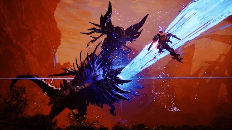 玩家操控机甲在战场中穿梭，周围爆炸不断