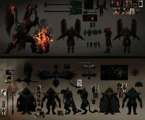 游戏中角色形象设计图,展现传统西幻风格,人物造型精致独特