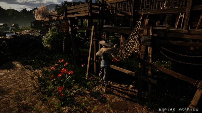 一名绣娘正在专注刺绣，背景为江南水乡风情