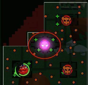 画面中心为巨大的菇霸BOSS,周围聚集大量玩家