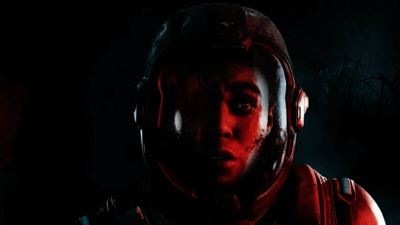 《指令8020》游戏场景画面,展现科幻恐怖氛围,昏暗光线中透露出紧张感