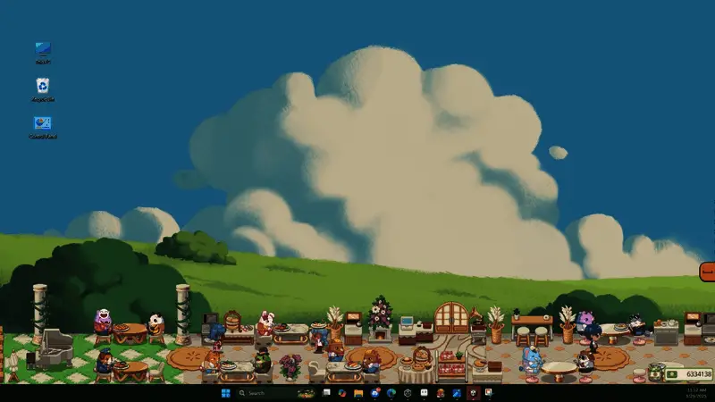 游戏界面展示，显示咖啡馆实时运作状态