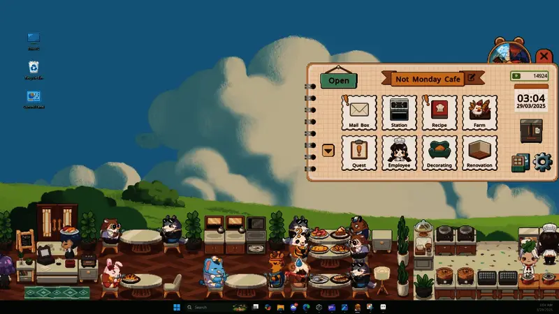 角色互动画面，展示顾客与店员之间的交流场景