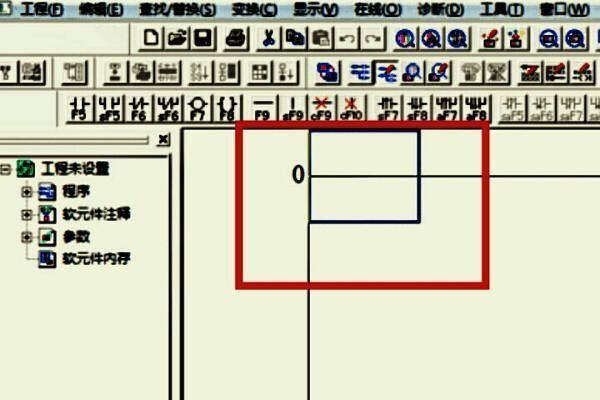 工程编辑界面,显示新建工程的初始页面结构