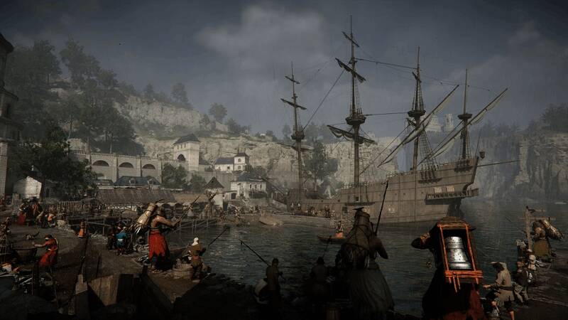 Pearl Abyss旗下游戏系列海报墙,展示《黑色沙漠》与《红色沙漠》的传承关系