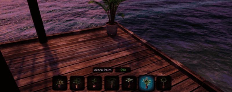 海滩酒吧模拟器游戏界面展示,画面呈现阳光洒落的海滩酒吧场景