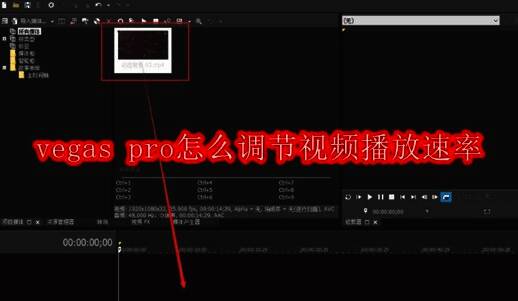Vegas Pro软件主界面展示，显示时间线面板与视频轨道布局