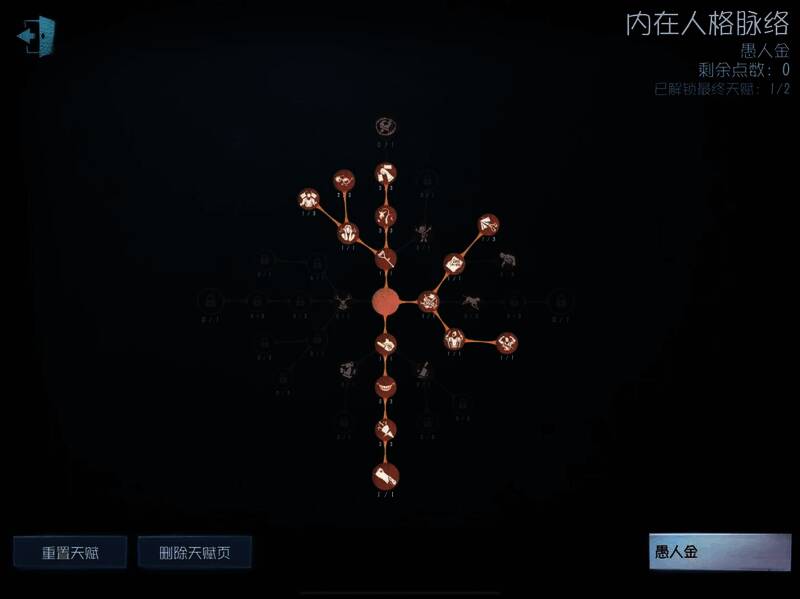 天赋加点树状图，重点突出抗性与守椅强化属性