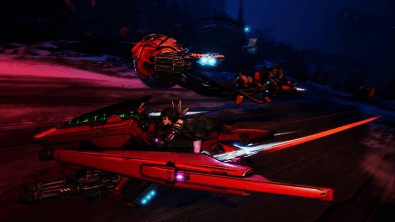 一张游戏实机截图,展现开放世界的废土风格地形